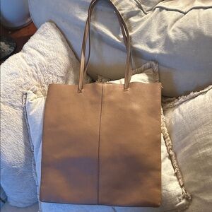 Banana Republic Tan Leather Tote Bag